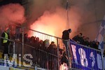 03.02.2017,  Fussball 2.Liga 2016/2017, 19.Spieltag, DSC Arminia Bielefeld - TSV 1860 Mnchen in der Schco-Arena Bielefeld. Lwenfans brennen Pyrotechnik ab.