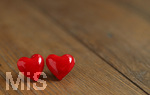 11.02.2017, am 14. Februar ist Valentinstag. Zwei Rote Herzen symbolisieren die Liebe und Verliebtheit.