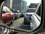 10.01.2017,   Doha (Katar).  Arabischer Schriftzug auf einem Aussenspiegel eines Mietwagens.