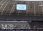 04.03.2017, Fussball 2.Bundesliga 2016/2017, 23.Spieltag, TSV 1860 Mnchen - FC St. Pauli, in der Allianz-Arena Mnchen, 30300 Zuschauer zeigt die Anzeigetafel an.