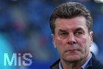 12.03.2017, Fussball 1. Bundesliga 2016/2017, 24. Spieltag, Hamburger SV - Borussia Mnchengladbach, am Volksparkstadion Hamburg. Trainer Dieter Hecking (Gladbach) 