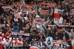 29.04.2017, Fussball 2.Bundesliga 2016/2017, 31.Spieltag, 1.FC Nrnberg - VfB Stuttgart, im Stadion Nrnberg. Fans aus Stuttgart feiern den Sieg ihrer Mannschaft,