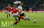 06.06.2017, Fussball Lnderspiel, Dnemark - Deutschland, in Brondby Stadion Kopenhagen, v.l. Jens Stryger Larsen (Dnemark) gegen Jonas Hector (Deutschland) 