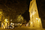 06.09.2017, Spanien, Insel Mallorca, Das kleine rtchen Valldemossa in der Serra de Tramuntana, Die Pfarrkirche im Abendlicht.