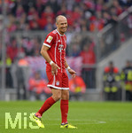 16.09.2017,  Fussball 1.Liga 2017/2018, 4.Spieltag, FC Bayern Mnchen - 1.FSV Mainz 05, in der Allianz-Arena Mnchen. Arjen Robben (FC Bayern Mnchen) lacht,.