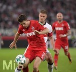 13.10.2017,  Fussball 1.Liga 2017/2018, 8.Spieltag, VfB Stuttgart - 1.FC Kln, in der Mercedes-Benz-Arena Stuttgart. v.li: Dominique Heintz (Kln) gegen Simon Terodde (Stuttgart).