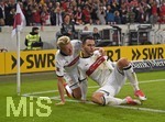 13.10.2017,  Fussball 1.Liga 2017/2018, 8.Spieltag, VfB Stuttgart - 1.FC Kln, in der Mercedes-Benz-Arena Stuttgart. Torjubel Anastasios Donis (re, Stuttgart) mit Andreas Beck (Stuttgart).