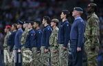 10.11.2017, Fussball Lnderspiel, England - Deutschland, in Wembley National Stadium London. britische Soldaten Gedenken der Opfer des 1. und 2. Weltkrieges mit einer Schweigeminute