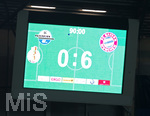 06.02.2018, Fussball DFB Pokal 2017/2018, Viertelfinale, SC Paderborn 07 - FC Bayern Mnchen, in der Benteler-Arena Paderborn. Anzeigentafel mit dem Endstand 0:6