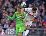 11.02.2018,  Fussball 1.Liga 2017/2018, 22.Spieltag,  VfB Stuttgart - Borussia Mnchengladbach, in der Mercedes-Benz-Arena Stuttgart. v.li: Jannik Vestergaard (Borussia Mnchengladbach) gegen Mario Gomez (Stuttgart). 