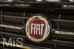24.02.2018, Die Reise- und Freizeitmesse f.r.e.e. in Mnchen im neuen Messegelnde Riem.  Logo von FIAT an einem Reisemobil, 
