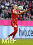 24.02.2018,  Fussball 1.Liga 2017/2018, 24.Spieltag,  FC Bayern Mnchen - Hertha BSC Berlin, in der Allianz Arena Mnchen. Arjen Robben (FC Bayern Mnchen) am Ball.