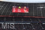 24.02.2018,  Fussball 1.Liga 2017/2018, 24.Spieltag,  FC Bayern Mnchen - Hertha BSC Berlin, in der Allianz Arena Mnchen. Arturo Vidal (FC Bayern Mnchen) erscheint auf der Anzeigetafel.
