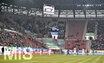 03.03.2018,  Fussball 1.Liga 2017/2018, 25.Spieltag,  FC Augsburg - TSG Hoffenheim, in der WWK-Arena Augsburg. Nur wenige Hoffenheimer Fans stehen im Gsteblock.