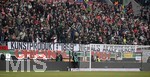 03.03.2018,  Fussball 1.Liga 2017/2018, 25.Spieltag,  FC Augsburg - TSG Hoffenheim, in der WWK-Arena Augsburg. Schmh-Plakat gegen Hoffenheim: 