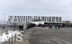 03.03.2018,  Fussball 1.Liga 2017/2018, 25.Spieltag,  FC Augsburg - TSG Hoffenheim, in der WWK-Arena Augsburg. Das neue Vereins-Verwaltungsgebude mit Bistro und Fanartikel-Laden neben dem Stadion.