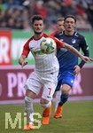 03.03.2018,  Fussball 1.Liga 2017/2018, 25.Spieltag,  FC Augsburg - TSG Hoffenheim, in der WWK-Arena Augsburg. Marcel Heller (FC Augsburg) am Ball.