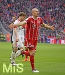 10.03.2018,  Fussball 1.Liga 2017/2018, 26.Spieltag,  FC Bayern Mnchen - Hamburger SV, in der Allianz Arena Mnchen. Arjen Robben (FC Bayern Mnchen) Torjubel.