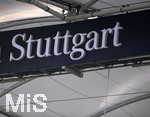 11.03.2018,  Fussball 1.Liga 2017/2018, 26.Spieltag,  VfB Stuttgart - RB Leipzig, in der Mercedes-Benz-Arena Stuttgart.  Der Schriftzug 