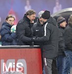 18.03.2018,  Fussball 1.Liga 2017/2018, 27.Spieltag, RB Leipzig - FC Bayern Mnchen, in der Red Bull Arena Leipzig. Schlussjubel Trainer Ralph Hasenhttl (li, RB Leipzig) 