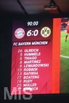 31.03.2018, Fussball 1. Bundesliga 2017/2018, 28. Spieltag, FC Bayern Mnchen - Borussia Dortmund, in der Allianz-Arena Mnchen. Der Endstand von 6:0 steht auf der Anzeigetafel.