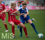 15.04.2018, Allianz Frauen-Fussball DFB-Pokal 2017/2018, Halbfinale, FC Bayern Mnchen - Turbine Potsdam, im Grnwalderstadion Mnchen,  li: Carina Wenninger (BAyern) gegen Svenkja Huth (Potsdam).