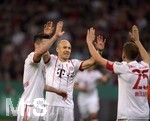 17.04.2018, Fussball DFB Pokal 2017/2018, Halbfinale, Bayer Leverkusen - FC Bayern Mnchen, in der BayArena Leverkusen. Torjubel Arjen Robben (FC Bayern Mnchen).