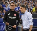 18.04.2018, Fussball DFB Pokal 2017/2018, Halbfinale, FC Schalke 04 - Eintracht Frankfurt, in der Veltins Arena auf Schalke.  v.li:  Co-Trainer Rober Kovac  (Frankfurt), Trainer Niko Kovac (Eintracht Frankfurt).