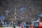 18.04.2018, Fussball DFB Pokal 2017/2018, Halbfinale, FC Schalke 04 - Eintracht Frankfurt, in der Veltins Arena auf Schalke. Schalker Fans.