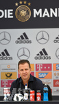 25.05.2018, Fussball Deutsche Nationalmannschaft, Trainingslager in Eppan (Sdtirol) vor der WM 2018, Pressekonferenz mit Oliver Bierhoff und Nils Petersen. Oliver Bierhoff lchelt.
