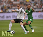 08.06.2018, Fussball Lnderspiel, Deutschland - Saudi Arabien, in der BayArena Leverkusen. v.li: Marco Reus (Deutschland) gegen Abdullah Ateef (Saudi-Arabien).