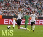 08.06.2018, Fussball Lnderspiel, Deutschland - Saudi Arabien, in der BayArena Leverkusen. Mario Gomez (Deutschland) am Ball.