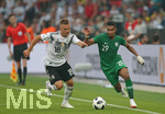08.06.2018, Fussball Lnderspiel, Deutschland - Saudi Arabien, in der BayArena Leverkusen. v.l. Joshua Kimmich (Deutschland) gegen Salem Al-Dawsari (Saudi-Arabien) 
