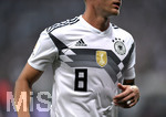 08.06.2018, Fussball Lnderspiel, Deutschland - Saudi Arabien, in der BayArena Leverkusen. Toni Kroos (Deutschland) mit dem FIFA-WM Wappen auf dem Trikot. 