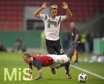 12.10.2018,  Fussball U21 EM-Qualifikationsspiel, Deutschland - Norwegen, im AUDI-Sportpark in Ingolstadt. hi: Arne Maier (Deutschland) gegen Birk Risa (NOR).


