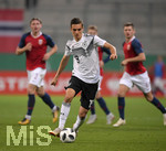 12.10.2018,  Fussball U21 EM-Qualifikationsspiel, Deutschland - Norwegen, im AUDI-Sportpark in Ingolstadt. Florian Neuhaus (Deutschland) am Ball.

