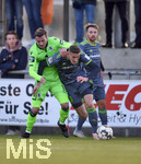 16.11.2018, Fussball 3. Bundesliga 2018/2019, Testspiel, TSV 1860 Mnchen - FC Ingolstadt, im Sportpark Heimstetten.   v.l. Nico Karger (TSV 1860 Mnchen) gegen 	Phil Neumann (Ingolstadt).