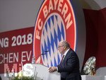 30.11.2018, Fussball 1. Bundesliga 2018/2019,  FC Bayern Mnchen, Jahreshauptversammlung im AUDI-Dome Mnchen, Prsident Uli Hoeness (FC Bayern) am Rednerpult.

 
