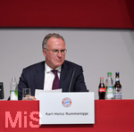 30.11.2018, Fussball 1. Bundesliga 2018/2019,  FC Bayern Mnchen, Jahreshauptversammlung im AUDI-Dome Mnchen, Vorstandsvorsitzender Karl-Heinz Rummenigge (FC Bayern Mnchen). 

 

