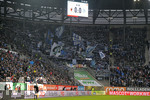 15.12.2018, Fussball 1. Bundesliga 2018/2019, 15. Spieltag, FC Augsburg - FC Schalke 04, in der WWK-Arena Augsburg. Schalker Fankurve in der WWK-Arena.
 
