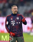 19.12.2018, Fussball 1. Bundesliga 2018/2019, 16. Spieltag,  FC Bayern Mnchen - RB Leipzig, in der Allianz-Arena Mnchen. Aufwrmen, Franck Ribery (FC Bayern Mnchen) lacht.
 
