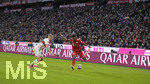 27.01.2019, Fussball 1. Bundesliga 2018/2019, 19. Spieltag, FC Bayern Mnchen - VfB Stuttgart, in der Allianz-Arena Mnchen. Werbebande Qatar Airways. David Alaba (FC Bayern Mnchen). 
  
 

