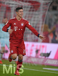 17.03.2019, Fussball 1. Bundesliga 2018/2019, 26. Spieltag, FC Bayern Mnchen - 1.FSV Mainz 05, in der Allianz-Arena Mnchen. James Rodriguez (FC Bayern Mnchen) Torjubel.

 
