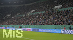 02.04.2019, Fussball DFB Pokal 2018/2019, Viertelfinale, FC Augsburg - RB Leipzig, in der WWK-Arena Augsburg. Werbebande Sponsor Targo Bank


