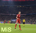 06.04.2019, Fussball 1. Bundesliga 2018/2019, 28. Spieltag, FC Bayern Mnchen - Borussia Dortmund, in der Allianz-Arena Mnchen. Torjubel Joshua Kimmich (FC Bayern Mnchen).

 
