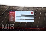 18.05.2019, Fussball 1. Bundesliga 2018/2019, 34. Spieltag, FC Bayern Mnchen - Eintracht Frankfurt, in der Allianz-Arena Mnchen.  Auf der Videotafel steht das Ergebnis vom Videoassist: Situation: Tor, berbrfung: Abseits, Entscheidung: Kein Tor.

 
