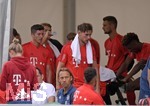 06.08.2019, Fussball 1. Liga 2019/2020, Sommertrainingslager des FC Bayern Mnchen in Rottach Egern am Tegernsee,  v.li: Robert Lewandowski (FC Bayern Mnchen) und Leon Goretzka (FC Bayern Mnchen) nach dem Training mde.


