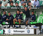 17.08.2019, Fussball 1. Bundesliga 2019/2020, 1. Spieltag, VfL Wolfsburg - 1. FC Kln , in der Volkswagen Arena Wolfsburg. Trainer Oliver Glasner (re., Wolfsburg) 


