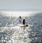 15.09.2019, Meersburg am Bodensee,  SUP fahren ber den See. Stand up Paddling, 