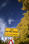 21.10.2019, Herbst in Bad Wrishofen im Unterallgu.  Ortsschild am Ortsrand.